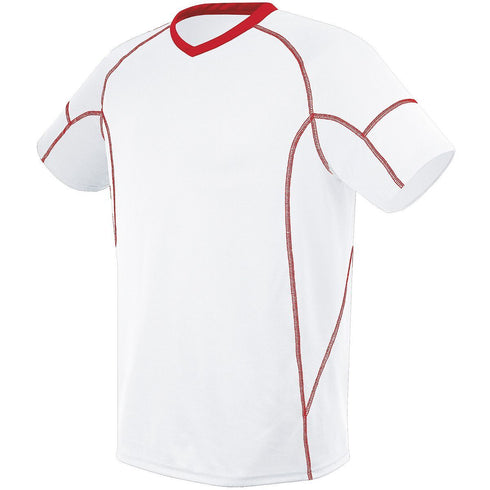 Russell Athletic Youth Kinetic Jersey (322821-C), Color 'White/Scarlet'
